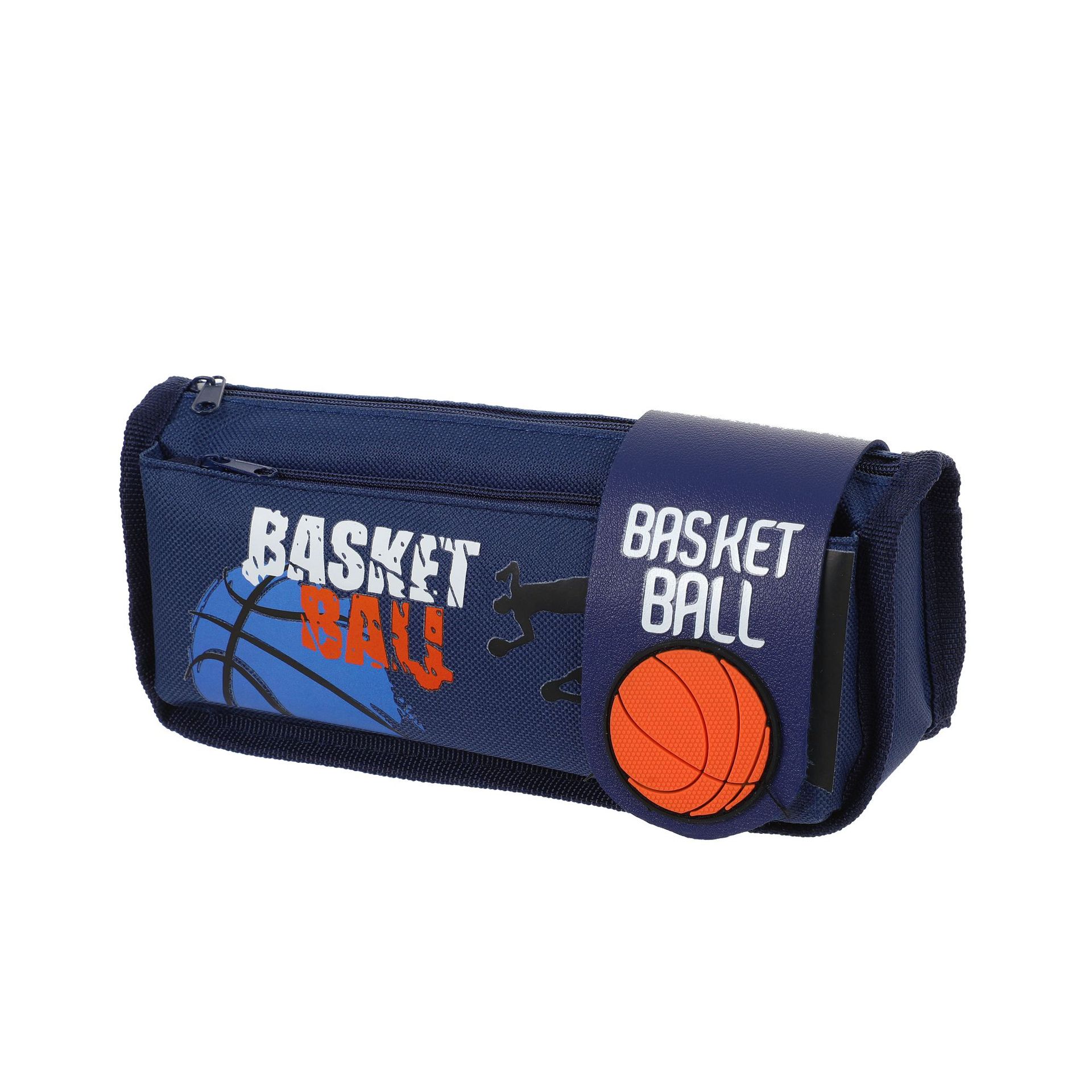 Bolsas de lápiz de baloncesto transfronterizas, estudiantes de secundaria, bolsas de papelería de gran capacidad, bolsas de lápiz simples de alto valor.
