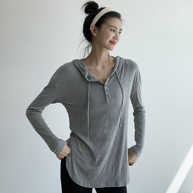 Sports top women's long sleeve loose fitness clothing long sun cover hip running slim yoga clothing blouse wholesale Sports top women's long sleeve loose fitness clothing long sun cover hip running slim yoga clothing blouse wholesale