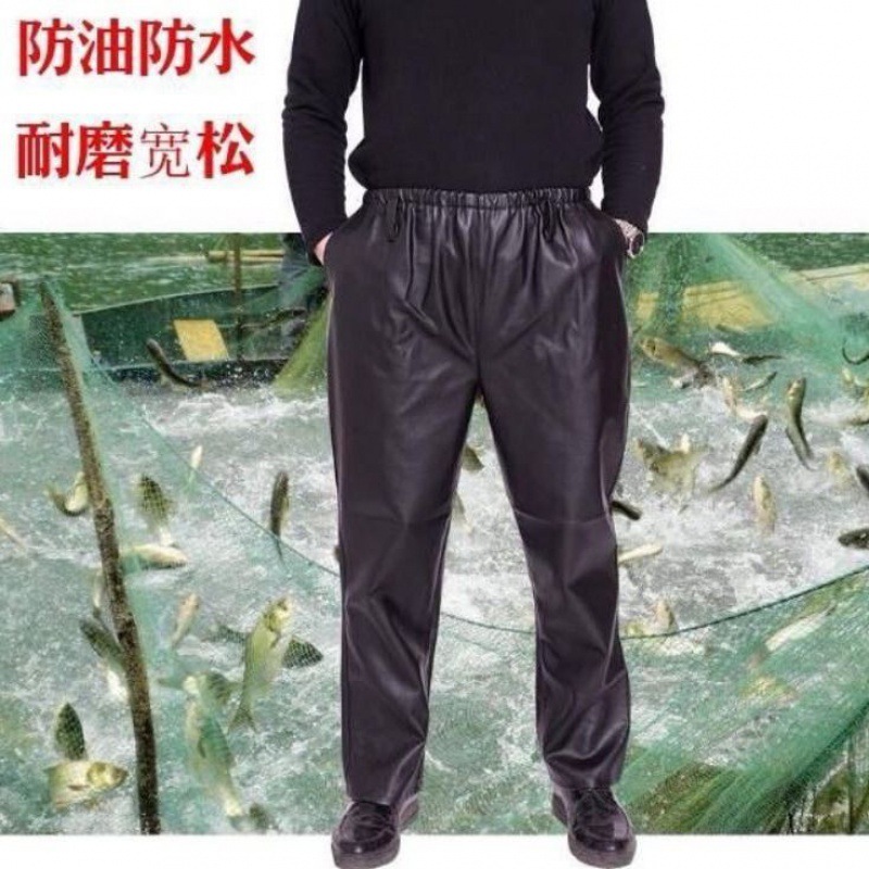 spring and autumn Leather pants Thin section man Middle and old age Easy leisure time Plush thickening locomotive Windbreak keep warm Leather pants