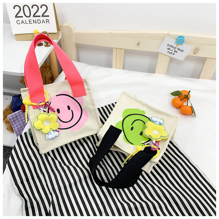 Kid's Small Canvas Smiley Face Cute Square Magnetic Buckle Crossbody Bag display picture 34