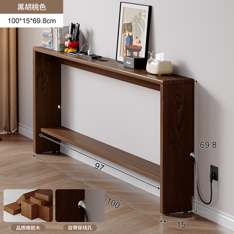 Estante de cola de cama de madera maciza El borde de la cama del dormitorio es extremadamente estrecho y el gabinete de almacenamiento de huecos está contra la pared. Mesa estrecha pequeña y estrecha