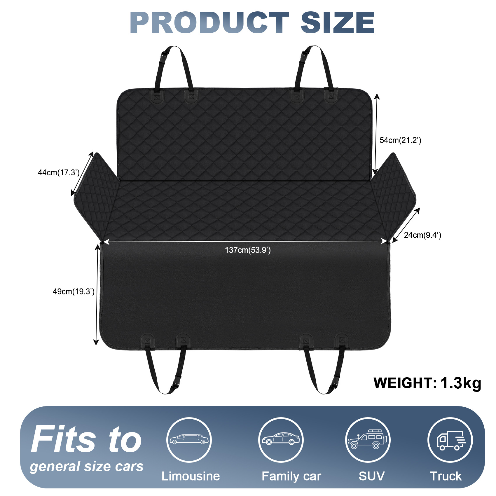 Almohadilla para mascotas para automóvil Gran puerto de red desmontable resistente al desgaste