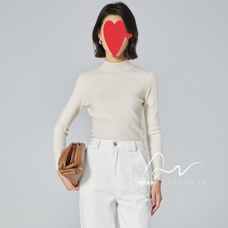 Winter Versatile Knitwear Fashionable Half Turtleneck Knitwear Mocha Brown Dark Gray Black Cream Rice Coffee Color