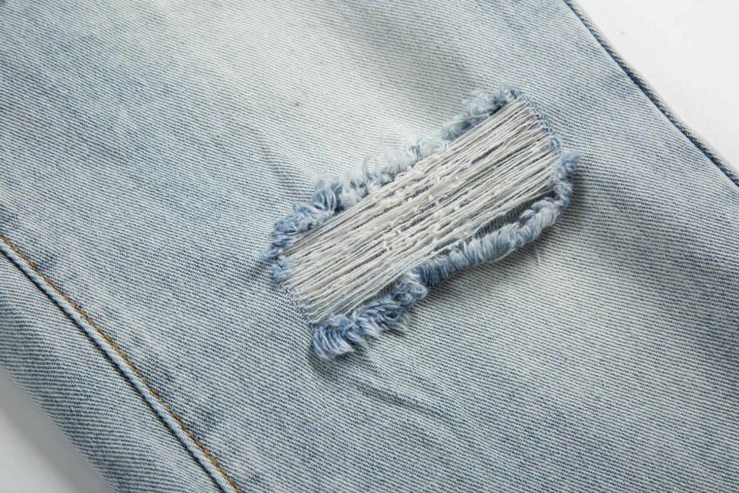 Men's Clothing high street loose Parisian style RO style distressed straight leg ripped cat whisker jeans overalls_voghion.com
