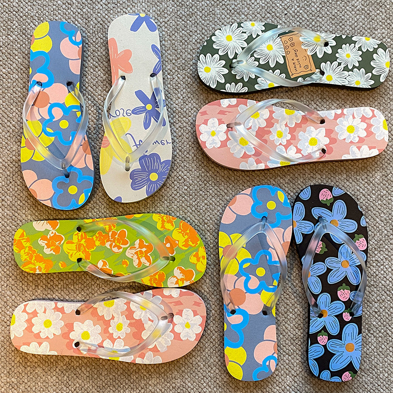 Flip-Flops for Women Summer Ins Trendy Summer Outer Slippers Non-Slip Couple Splint Sandals Fashionable Flip-Flops Beach