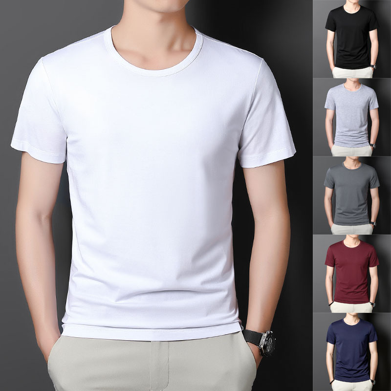 Men's Short-sleeved T-shirt 2024 New Summer Men's Thin Upper Clothes Half-sleeved Slim-fit T-shirt Summer Trend