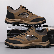 跨境男士骆驼老爹鞋防滑运动鞋加绒保暖男鞋送长辈潮流百搭登山鞋