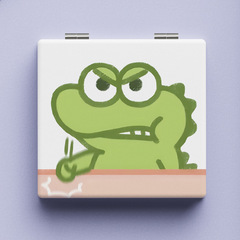 Factory Direct Sales Portable Foldable Student Makeup Mirror Compact Mini Cute Dual-Sided Touch-Up Mirror