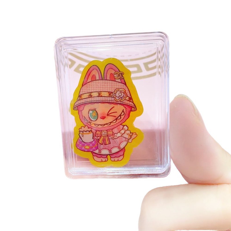 ラブブ labubu 携帯電話ステッカー 2mg 漫画かわいい新年幸運の色金フレーク水貝 999 純金卸売|undefined