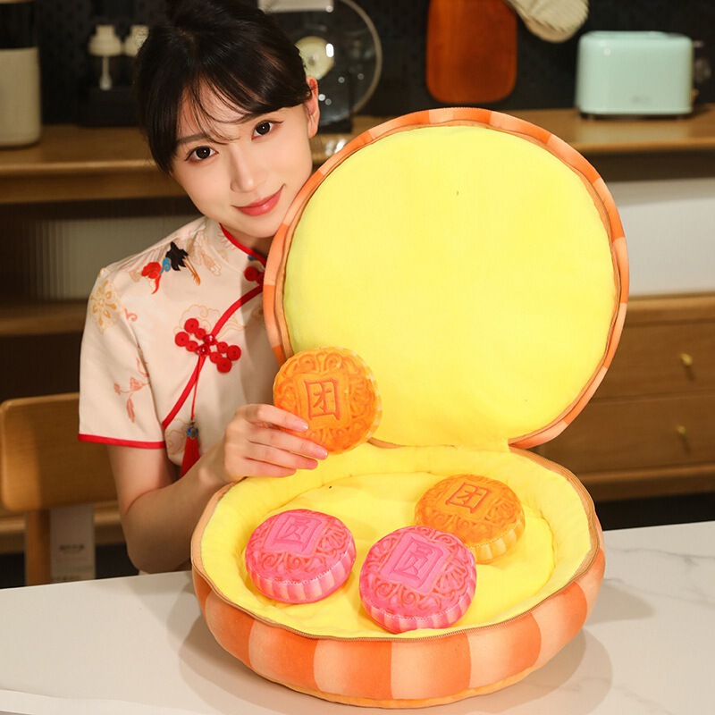 月饼抱枕毛绒玩具仿真团圆月饼玩偶活动道具公司活动中秋节小礼物|undefined