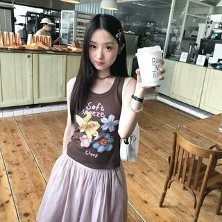 花朵印花泰国绝美背心吊带女夏季新款修身显瘦辣妹内搭外穿小上衣
