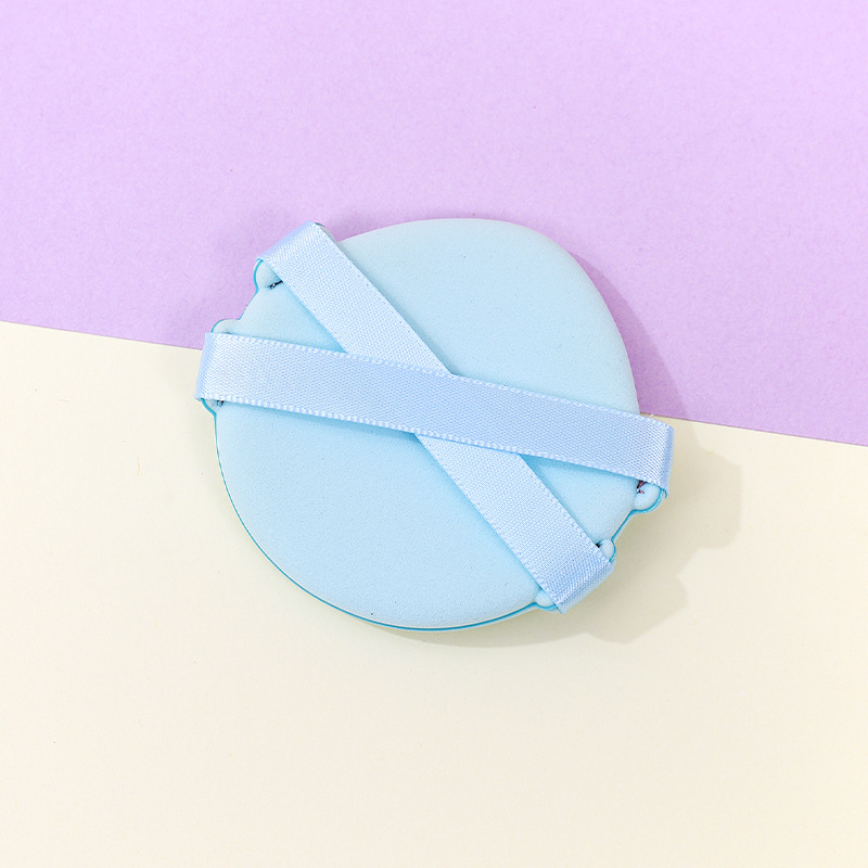 Personalizada doble cinta polvo no comer polvo q bala seca y húmeda doble uso marshmallow triangular esponja impresión logotipo forma