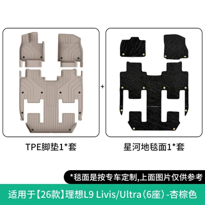 Suitable for 26 Models Modelə uyğun ayaqaltı - 26-models-of-ideal-l9-livisultra-double-layer-apricot-browngalaxy-blanket-floor-mats-jdw26000071