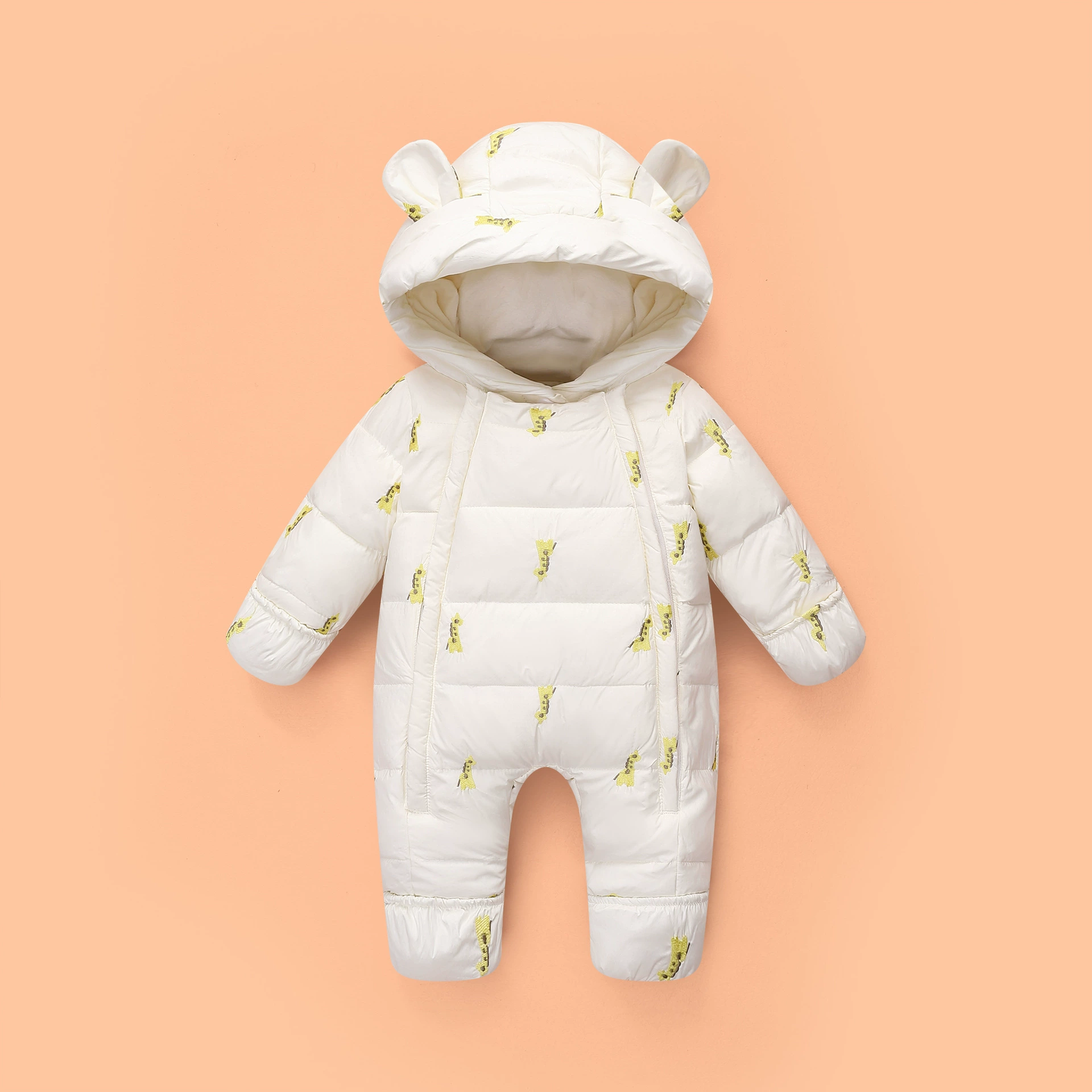 Детский цельный пуховик 2022, одежда для новорожденных, мужская и женская одежда для прогулок, зимняя утолщенная одежда для ползания