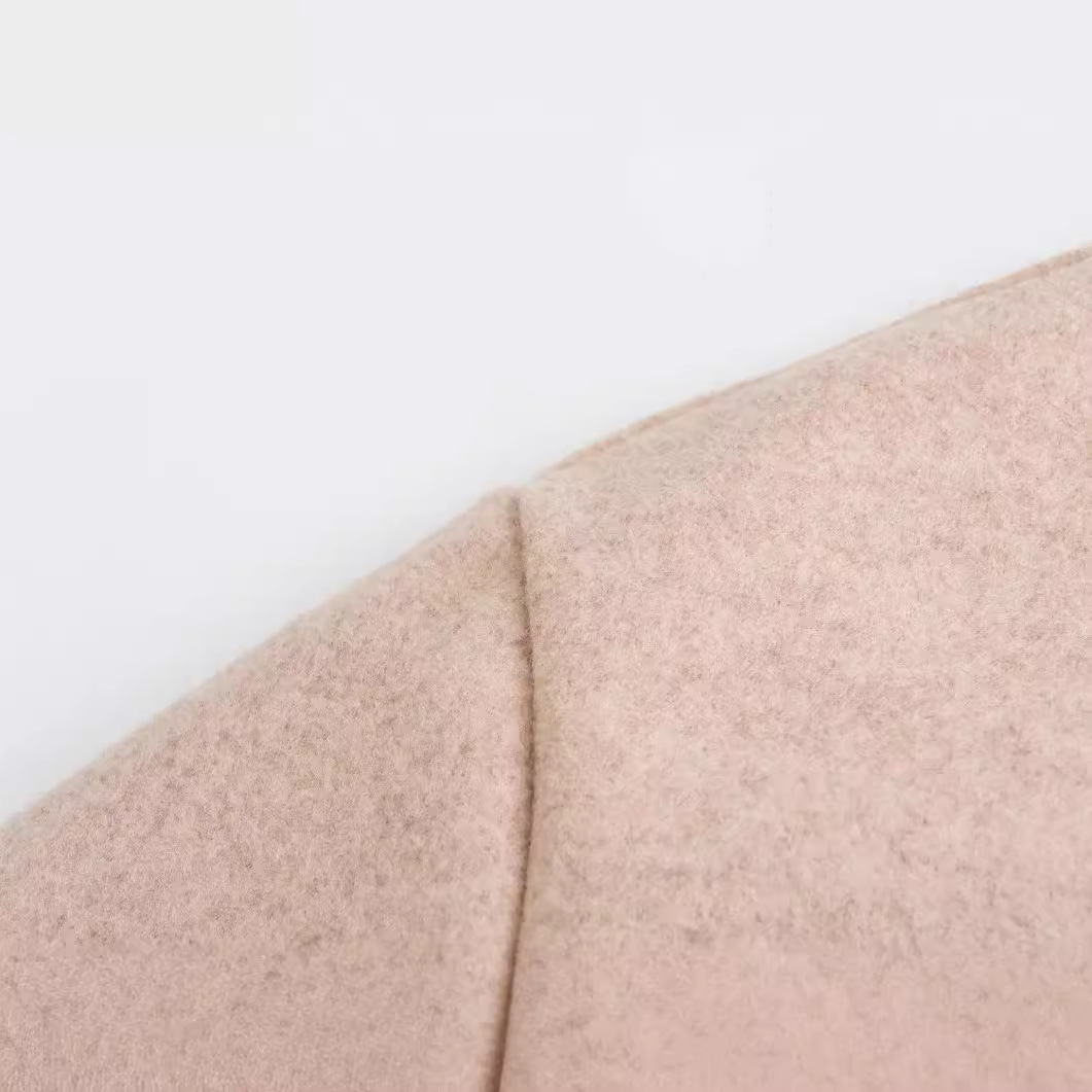 Damenbekleidung Rundhals Wollmantel Modejacke Langarm Dekorative Tasche Top_voghion.com