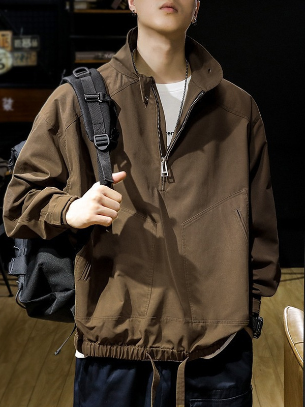 Waterproof demi-season travel jacket with zipper outside climbing