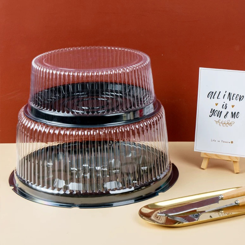 Panadería transfronteriza embalaje de bolso de plástico caja de embalaje de pastel redondo de 5.5 pulgadas - 8.8 pulgadas caja de pastel de cumpleaños caja de punto oeste