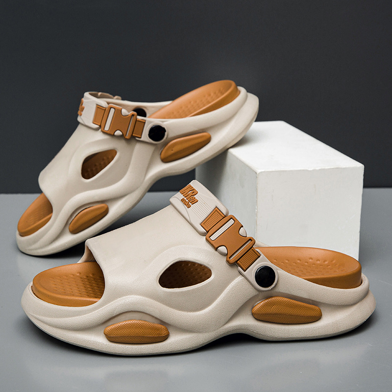 Zapatillas de verano para hombres, sandalias de playa de doble uso para conducir, sandalias de playa de gran tamaño antideslizantes para hombres, sandalias de playa de gran tamaño 46