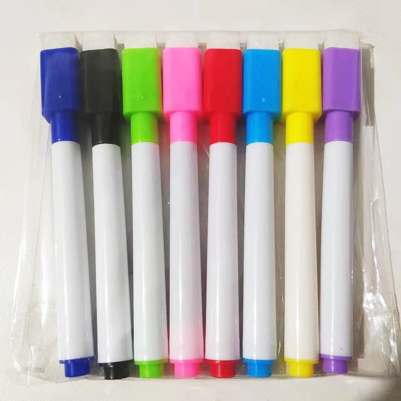 El traje de la pluma del whiteboard de los niños del color de la mañana 8 del paño del color con los accesorios borrables a base de agua de la pluma del whiteboard del marcador magnético del color del cepillo