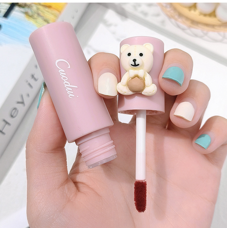 CUODUI Cute Bear Velvet matte Lip Mud, matte lip gloss, moisturizing, affordable lip gloss lipstick wholesale manufacturer consignment undefined