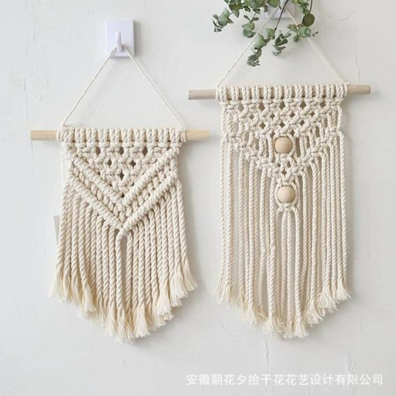 Woven diverse Scandinavian tapestry, handmade, boho style