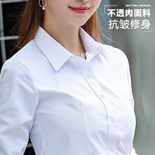 职业衬衫女长袖银行工作服2023春秋新款工装气质正装条纹白衬衣寸