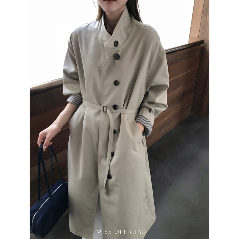 Early Spring! 【Miss Miss Home】Plaid Cuff Windbreaker with a High-End Feel (with Belt) 69042 Early Spring! 【Miss Miss Home】Plaid Cuff Windbreaker with a High-End Feel (with Belt) 69042