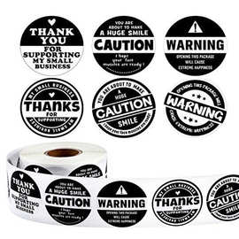 亚马逊速卖通THANK YOU感谢贴纸WARNING警示标签不干胶批发