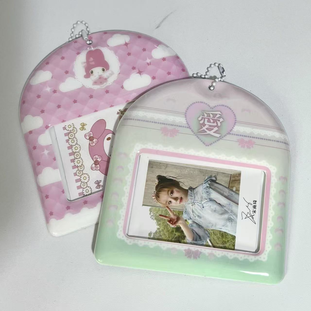 External network wind high color value ins horizontal 3 inch small card storage card holder star key pendant jewelry