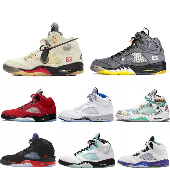 Putian AJ5 Liuchuan Oreo Guo Ailun White Blue Red Purple Mandarin Duck Nai Yuguan Men's and Women's plus size Basketball sneaker