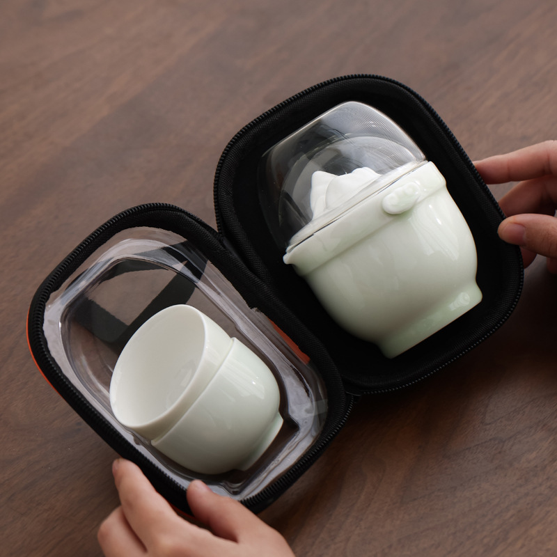 Juego de Té Portátil para Viajes de Vidrio para Camping y Exteriores