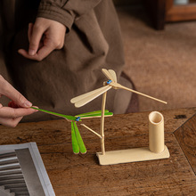竹蜻蜓手工DIY儿童玩具竹子笔筒手工制作工艺品悬浮重力平衡摆件