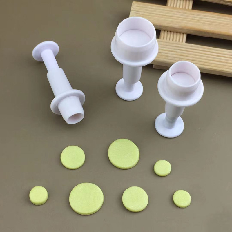 3pcs Round Embossing Die Spring Die DIY Baking Fondang Cake Mold Cake Mold Dobo Egg