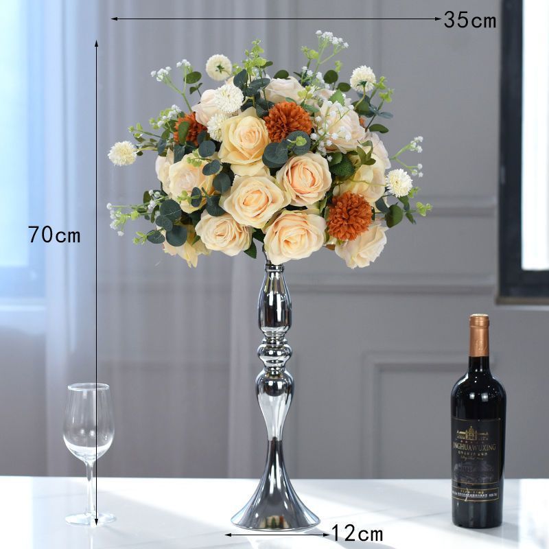 샴페인 오렌지 실버 꽃병