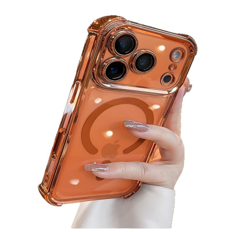 Magnético galvanizado de alta permeabilidad para iPhone 17 Promax Teléfono móvil Apple 11 todo incluido Airbag Case a prueba de caídas