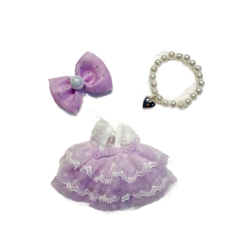 新しいLABUBUベビー服二層レースサスペンダーケーキプリンセスドレス人形服衣類アクセサリージュエリーペンダント|undefined