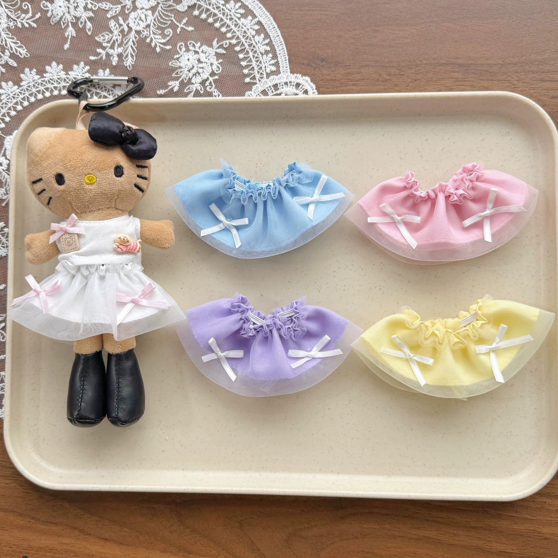 Детская одежда Labubu, плюшевая кукла 10 см, юбка из снежной сетки, одежда ручной работы diy, детские одежды, кукла BJD, юбка из сетки