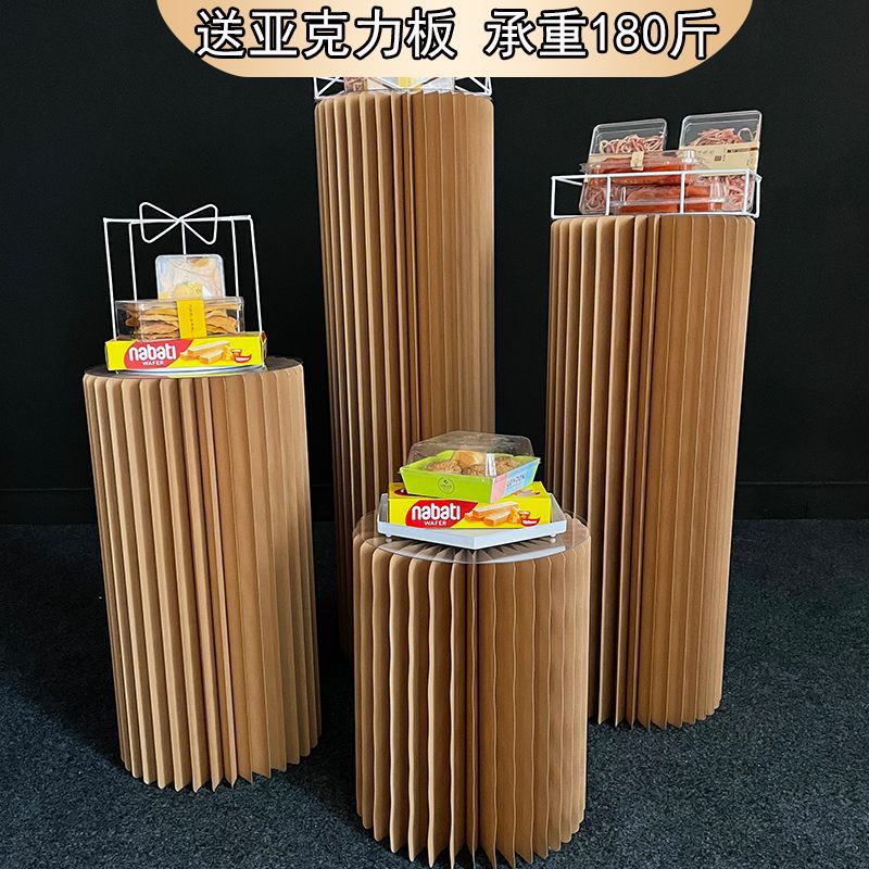 新款婚庆折叠罗马柱路引摆件装饰折叠圆柱甜品台布置生日派对布置