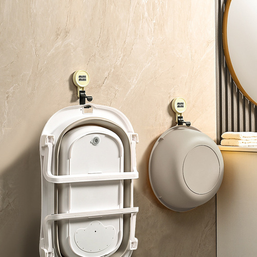 Suction cup single-layer basin rack without punching, traceless adhesive hook, household bathroom hook, basin basket, simple installation hook