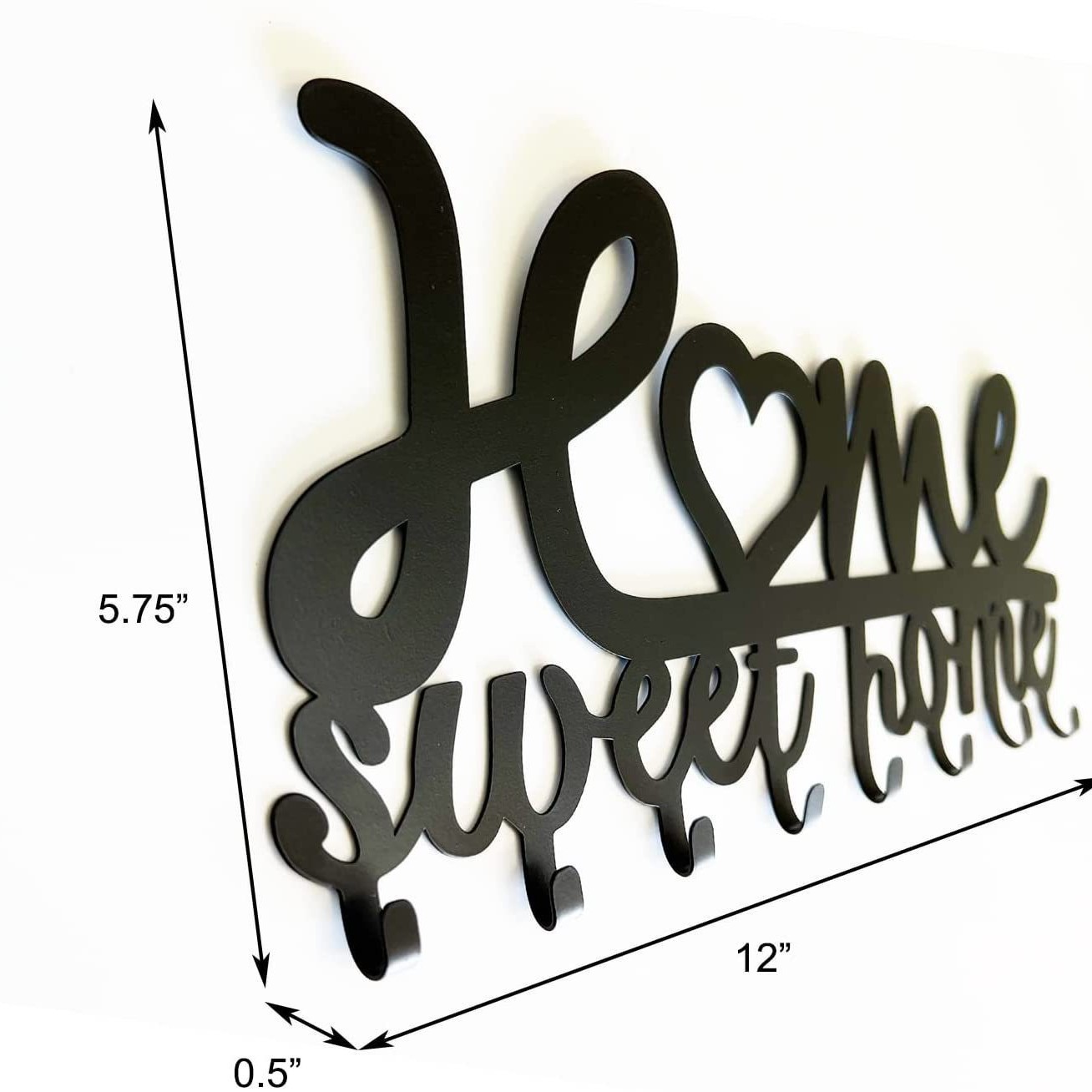 墙壁标志带钥匙钩用于家居装饰,金属字母家居壁挂式挂钩家庭