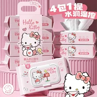 Оригинальные авторизованные детские салфетки для рук и рта Sanrio для младенцев и детей младшего возраста, 80 насосов, натуральные не раздражающие салфетки