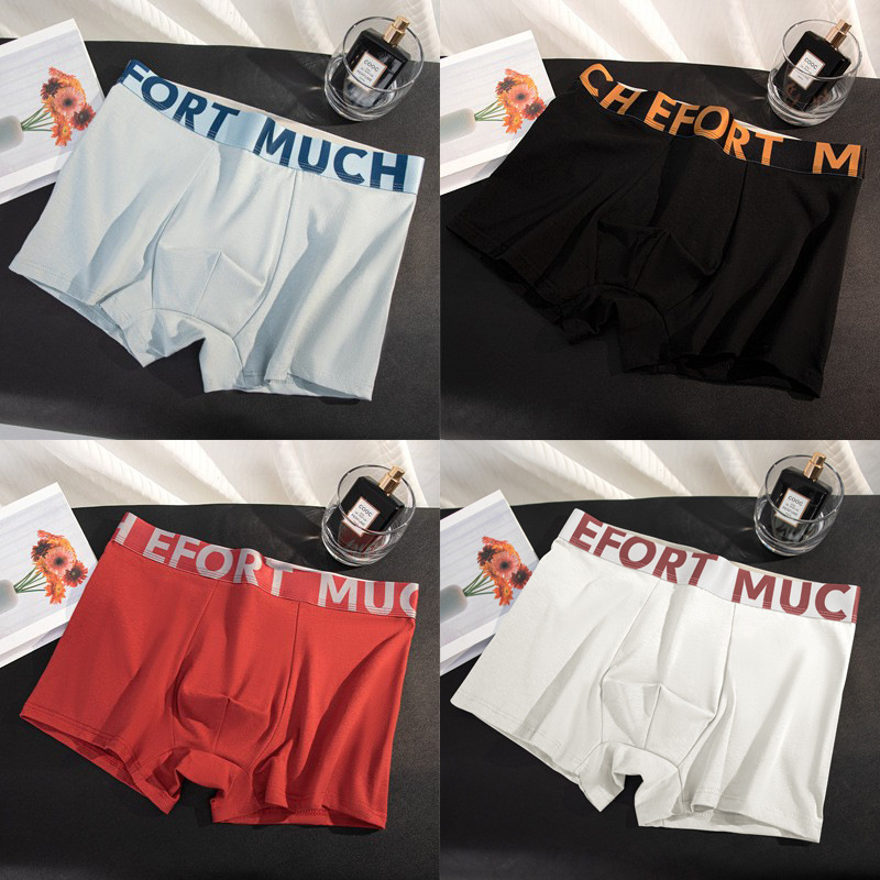 Nuevo algodón interior de hombre antibacteriano transpirable personalidad letras quads de tendencia de tamaño grande al por mayor pantalones de hombre