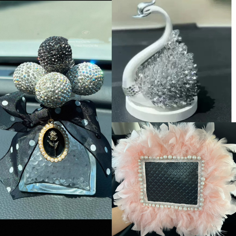 Decoraciones de automóviles Camellia creativa nueva consola central de verano joyas de automóviles chicas decoración de plástico