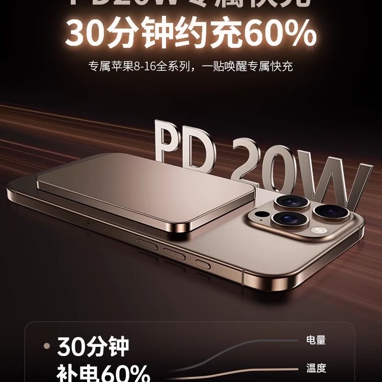 【3c认证】磁吸充电宝2025新款无线移动电源适用苹果专用快充大容