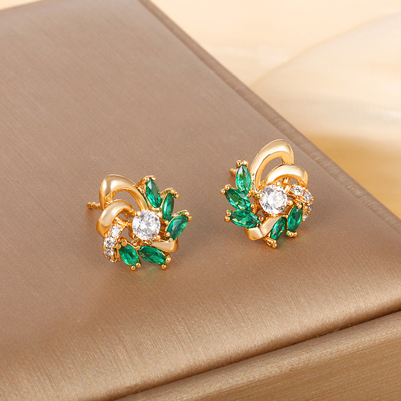 Pendientes de Botón Florales con Incrustaciones de Diamantes y Piedras Preciosas Artificiales para Mujer, de Xuping Jewelry, Pendientes de Flores Únicos y Ligeramente Lujosos. image 4