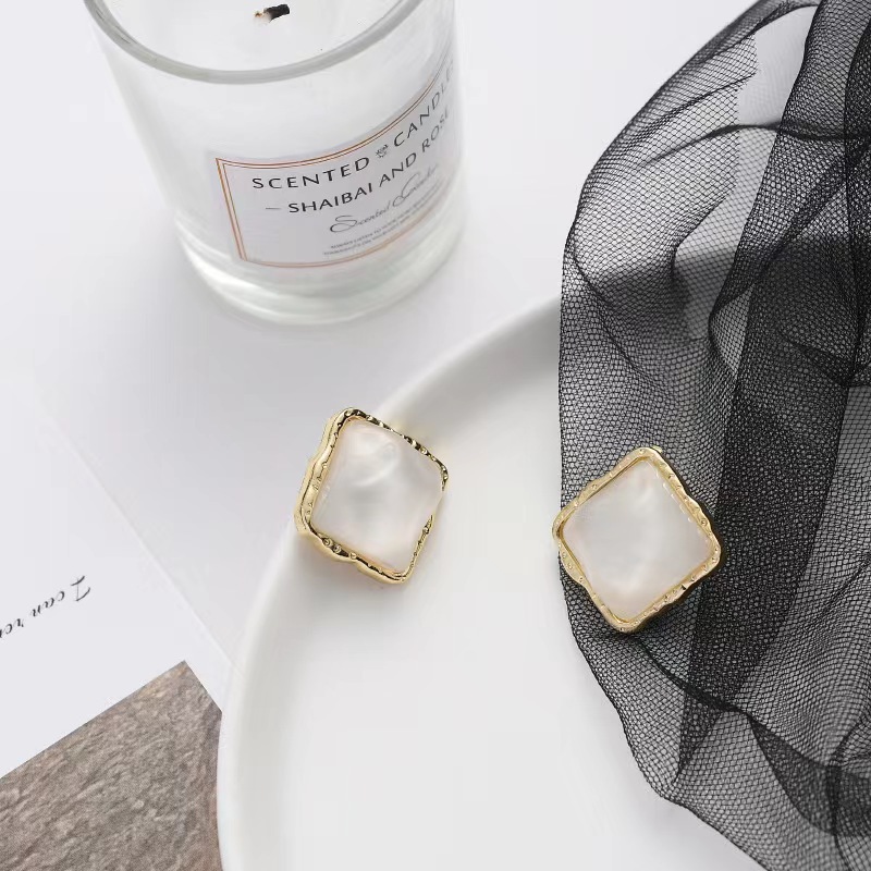 Geometric square retro elegant earrings