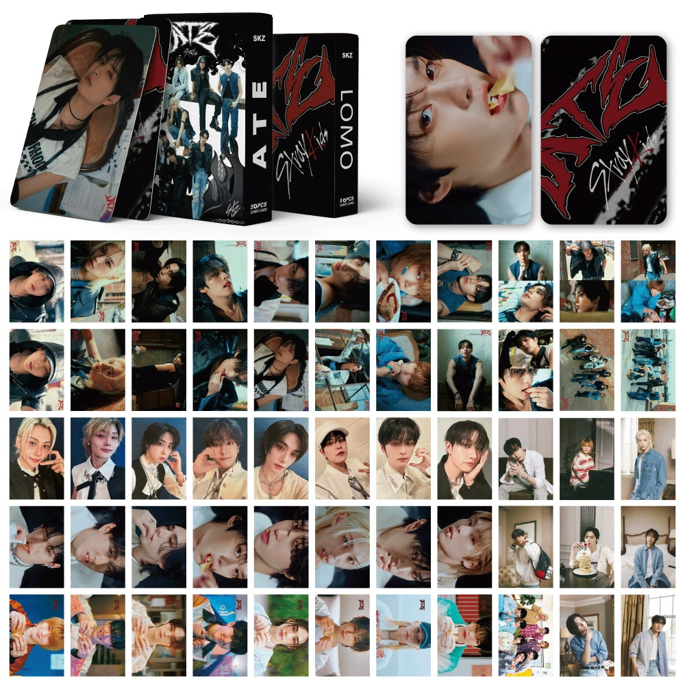 Коллекционная открытка kpop черная pin Seventeen Stray Kids бронепанель лома карта 55 карточек в коробке
