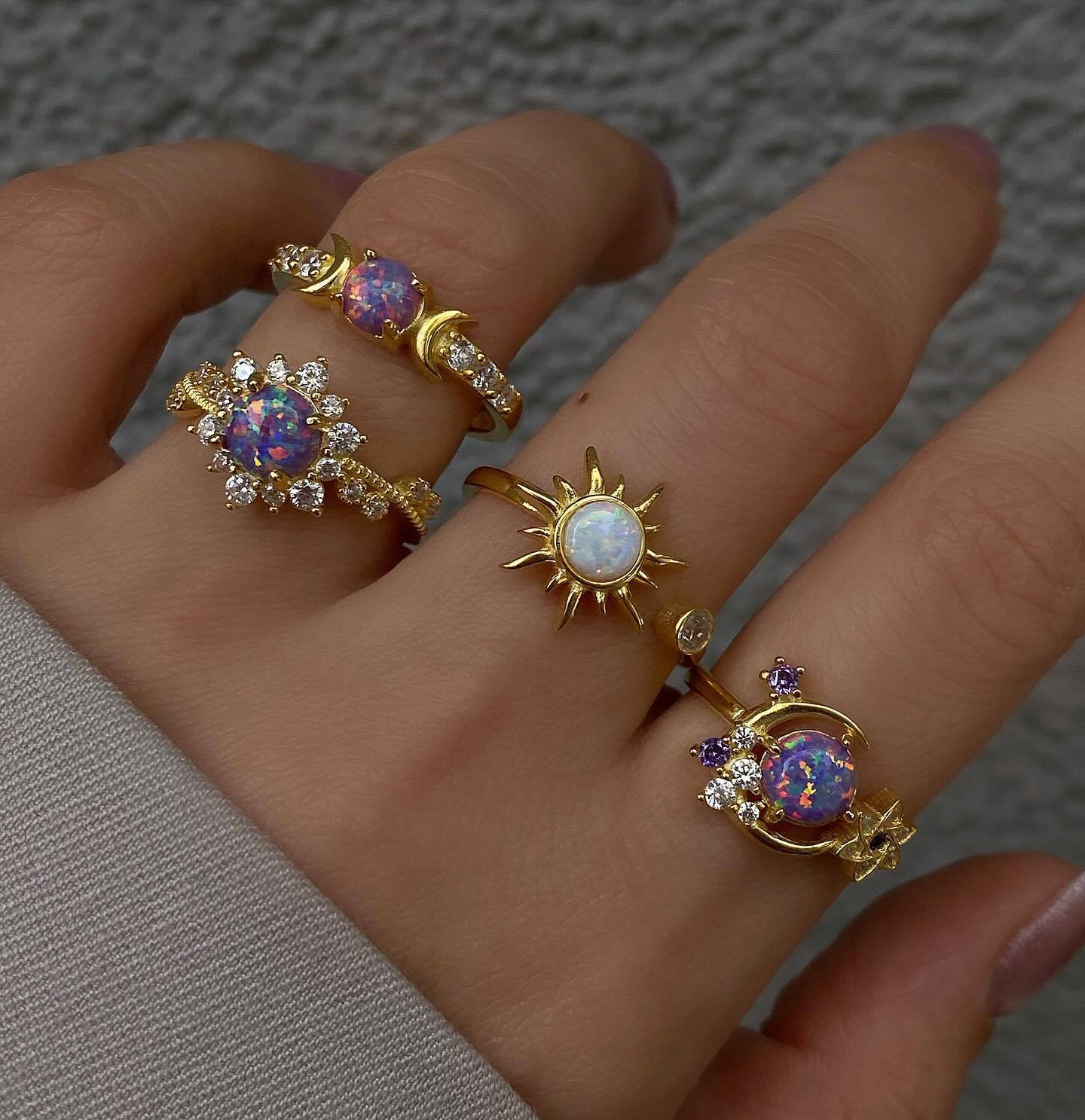 Set di anelli sole e luna viola gioielli firmati donna_voghion.com