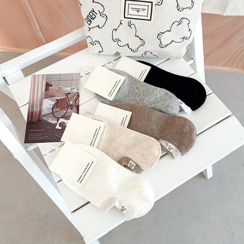 Ins Australian Cotton Spring and Summer Thin Boat Socks, Korean Style Cute Fabric Label Low-Cut Shallow Half-Invisible Socks for Women, Breathable and Sweat-Absorbent Ins Australian Cotton Spring and Summer Thin Boat Socks, Korean Style Cute Fabric Label Low-Cut Shallow Half-Invisible Socks for Women, Breathable and Sweat-Absorbent