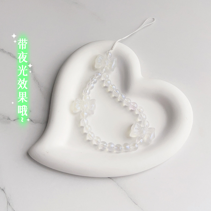 GLD-SL072-01 야광 팔찌 - 화이트 크리스탈 보우